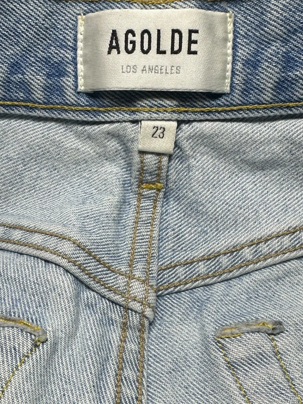 New AGOLDE Parker Long Distressed Denim Shorts Light Wash 100% Cotton